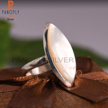 Mother Of Pearl Marquise Shape 925 Sterling Silver Ring