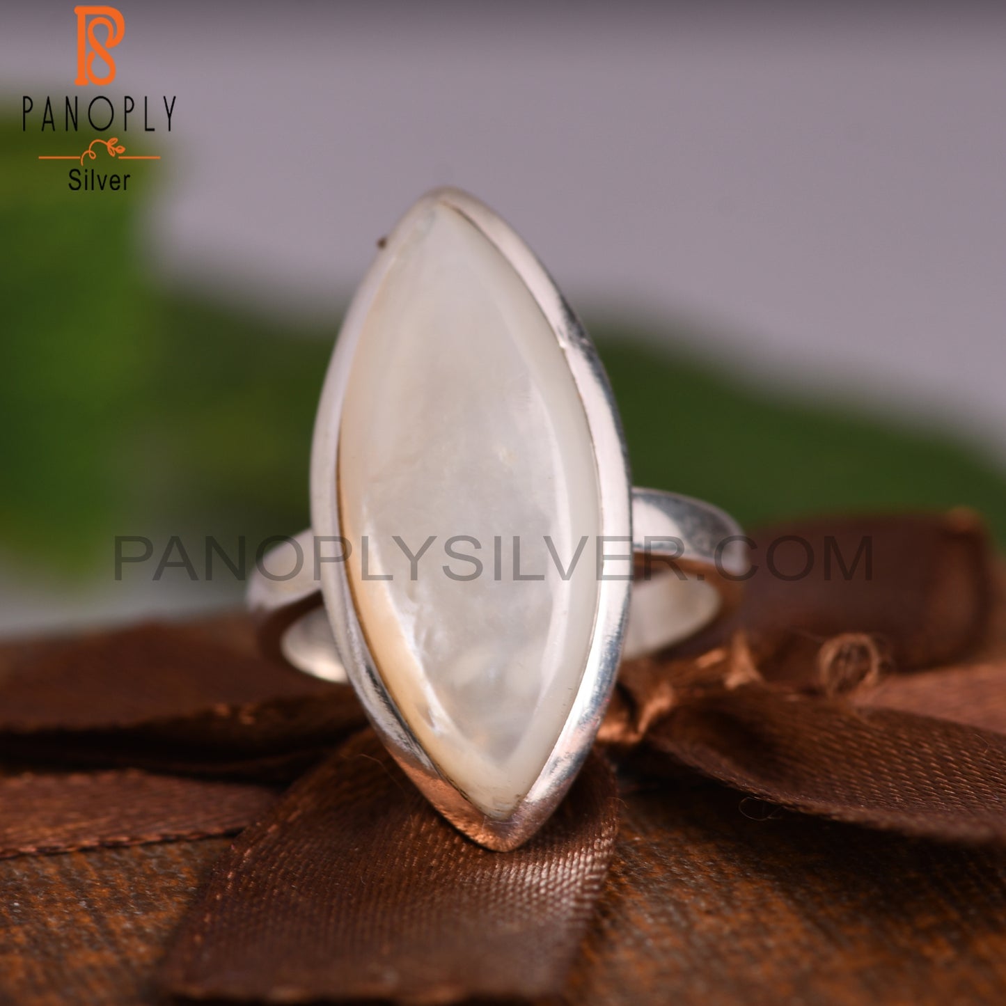 Mother Of Pearl Marquise Shape 925 Sterling Silver Ring