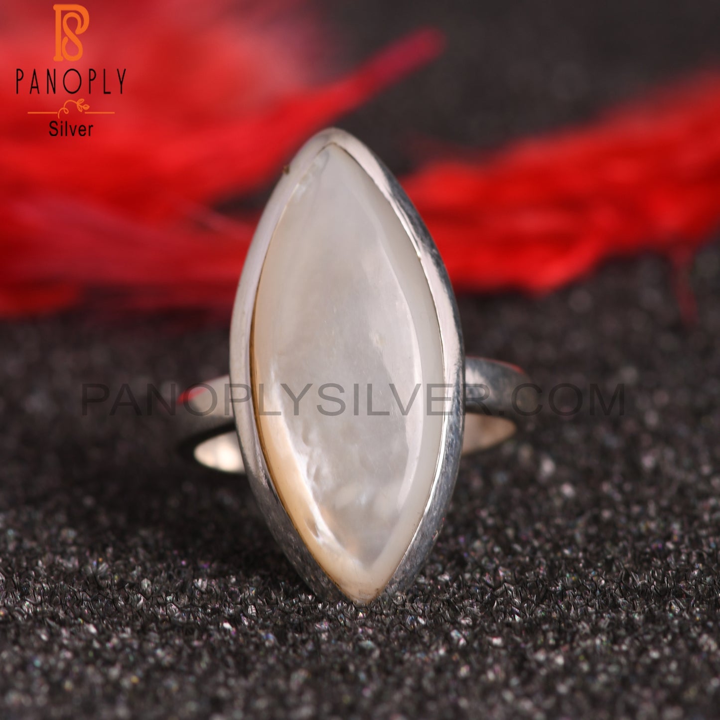 Mother Of Pearl Marquise Shape 925 Sterling Silver Ring