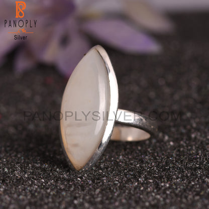 Mother Of Pearl Marquise Shape 925 Sterling Silver Ring