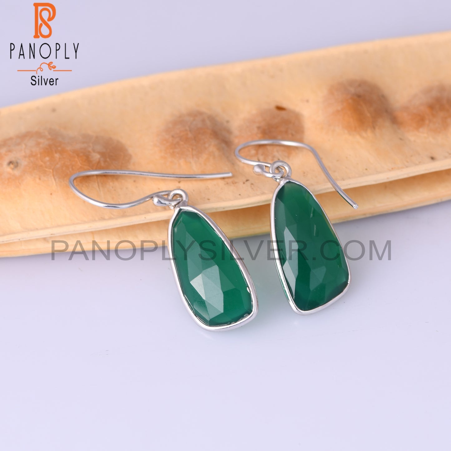 Green Onyx 925 Sterling Silver Dangle Earrings