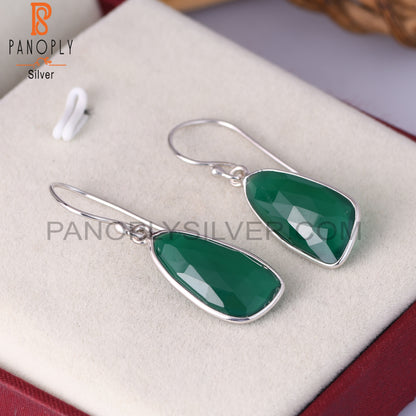 Green Onyx 925 Sterling Silver Dangle Earrings