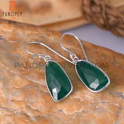 Green Onyx 925 Sterling Silver Dangle Earrings