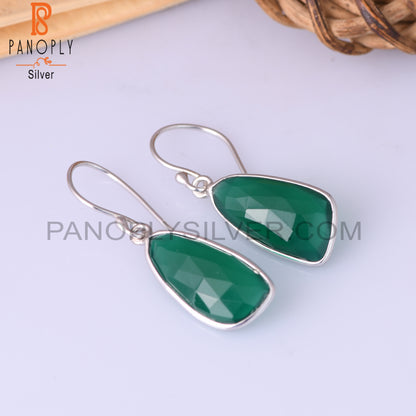 Green Onyx 925 Sterling Silver Dangle Earrings